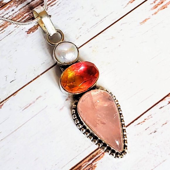 Jewelry - Rose Quartz Multi-Gem Pendent